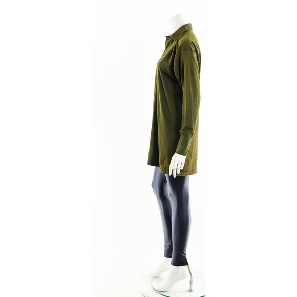 Army Green Collared Tunic Shirt Dress - Picture 9 of 10